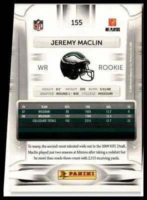 2009 Playoff Prestige #155a Jeremy Maclin - Football Card Single