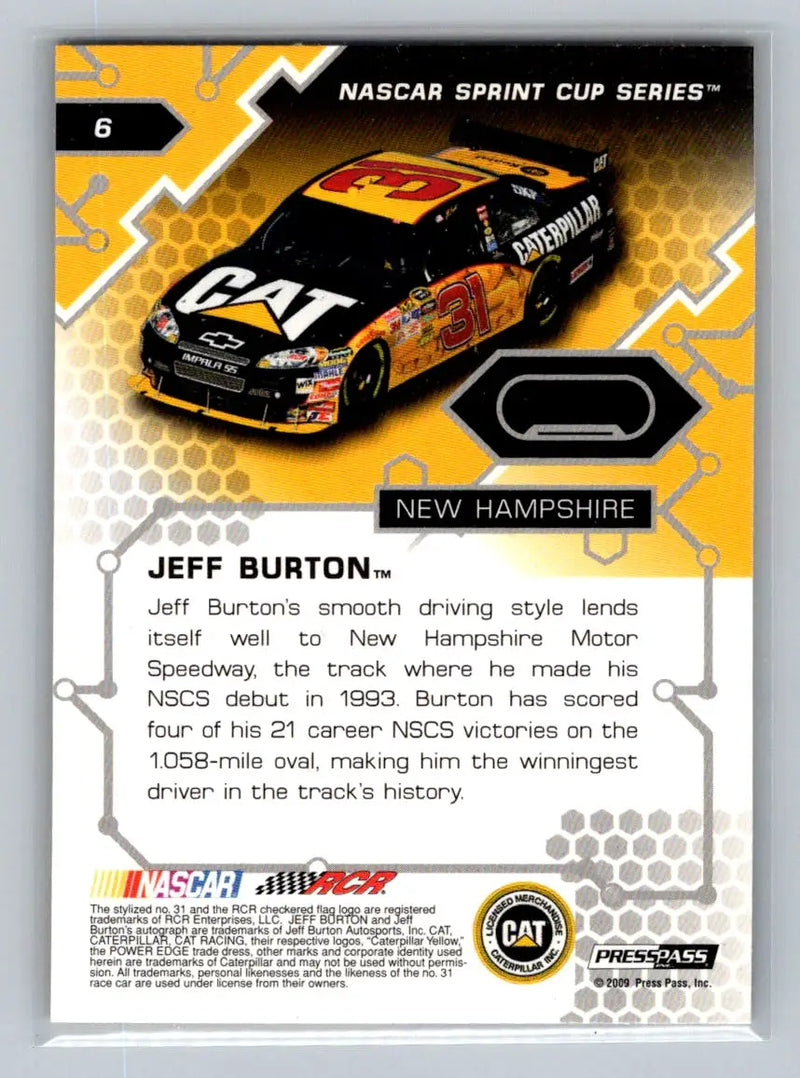 2009 Press Pass Stealth #6 Jeff Burton Retail Richard Childress Racing - Racing Card Single