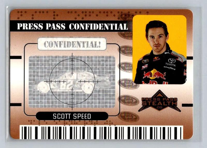 2009 Press Pass Stealth #PC 5 Scott Speed Press Pass Confidential Red Bull - Racing Card Single