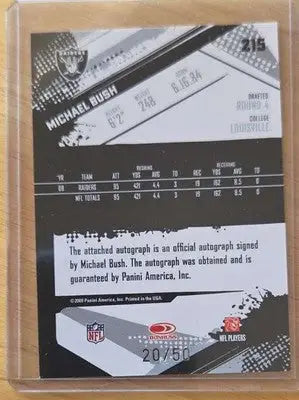 2009 Score Inscriptions - Autographs Gold Zone #215 Michael Bush - Football Card Single