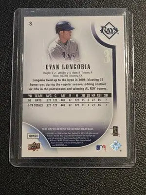 2009 SP Authentic #3 Evan Longoria - Baseball Card Single