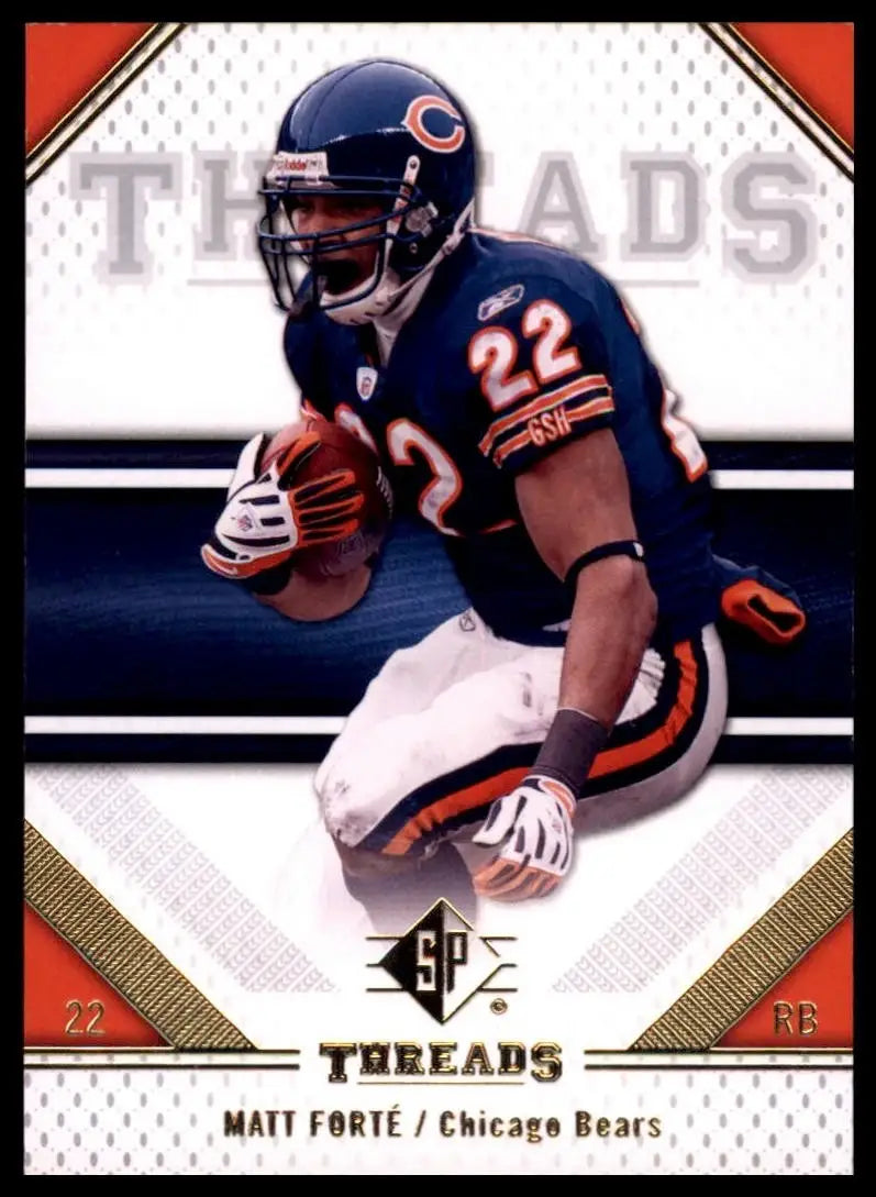 2009 SP Threads Matt Forte #70 Chicago Bears Football Card NFL Sports - Football Card Single