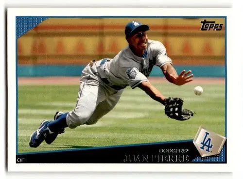 Original gloss Juan Pierre Los Angeles Dodgers baseball card from 2009 Topps series