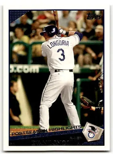 Original gloss baseball card featuring Evan Longoria from 2009 Topps Rays series