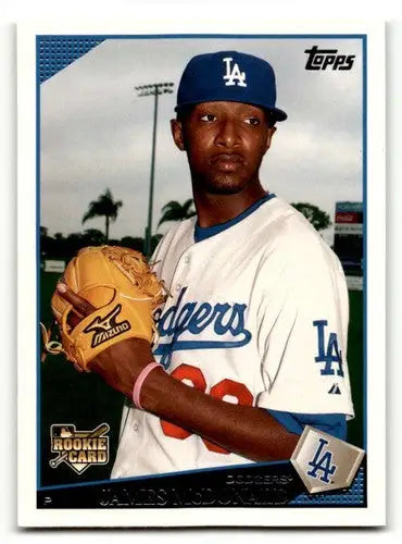Original gloss James McDonald rookie baseball card from 2009 Topps Los Angeles Dodgers series