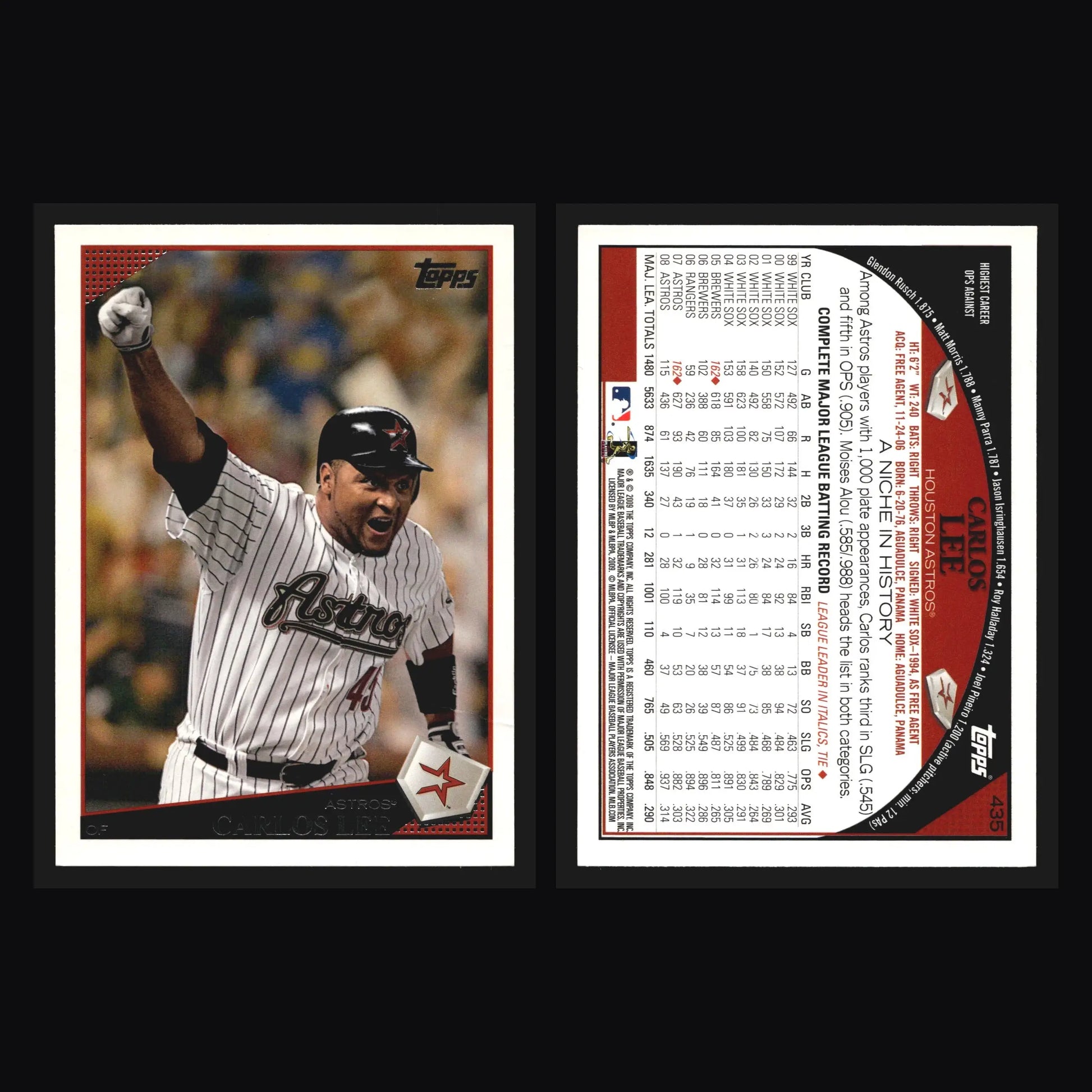 2009 Topps #435 Carlos Lee Houston Astros - Baseball Card Single