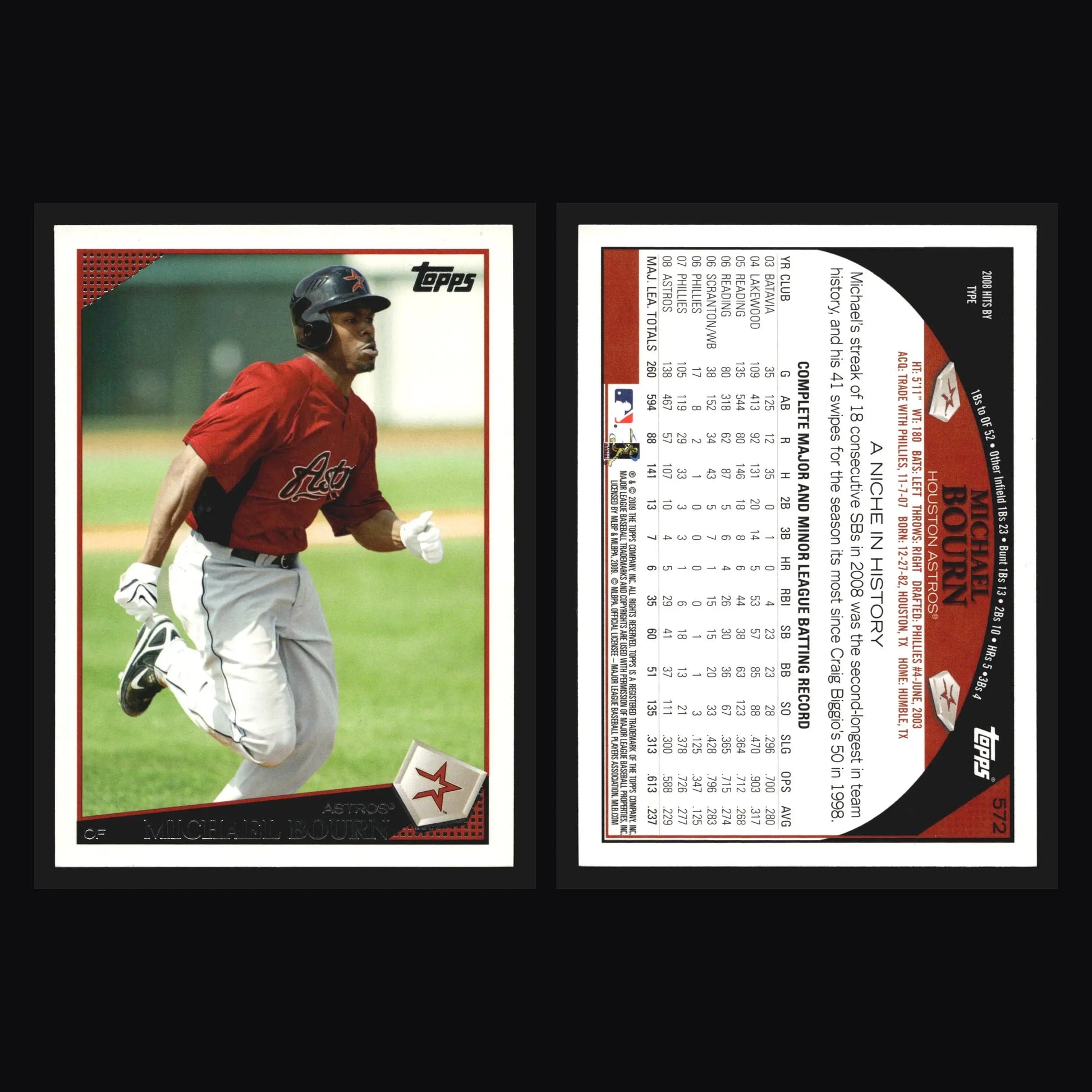 2009 Topps #572 Michael Bourn Houston Astros - Baseball Card Single