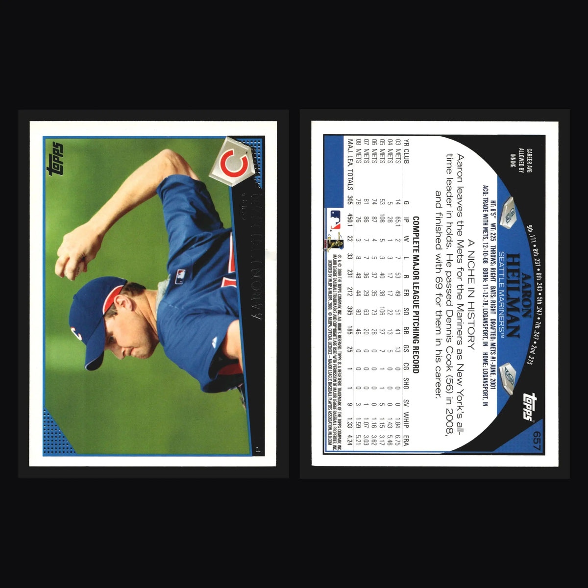 2009 Topps Aaron Heilman #657 Chicago Cubs - Baseball Card Single