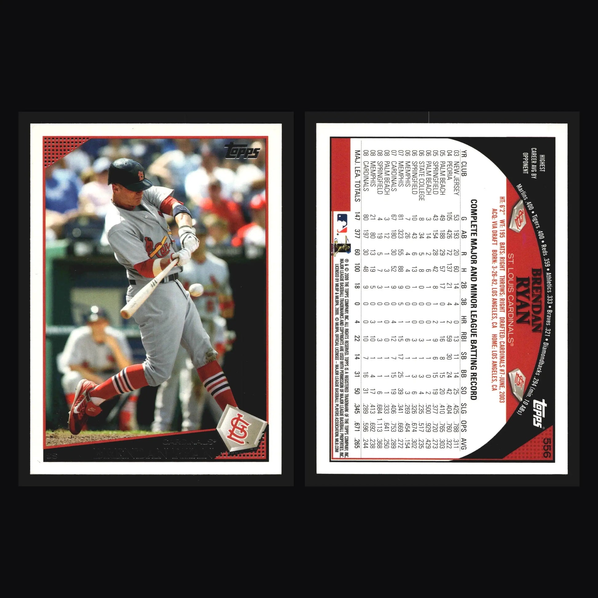 2009 Topps Brendan Ryan #556 St. Louis Cardinals - Baseball Card Single