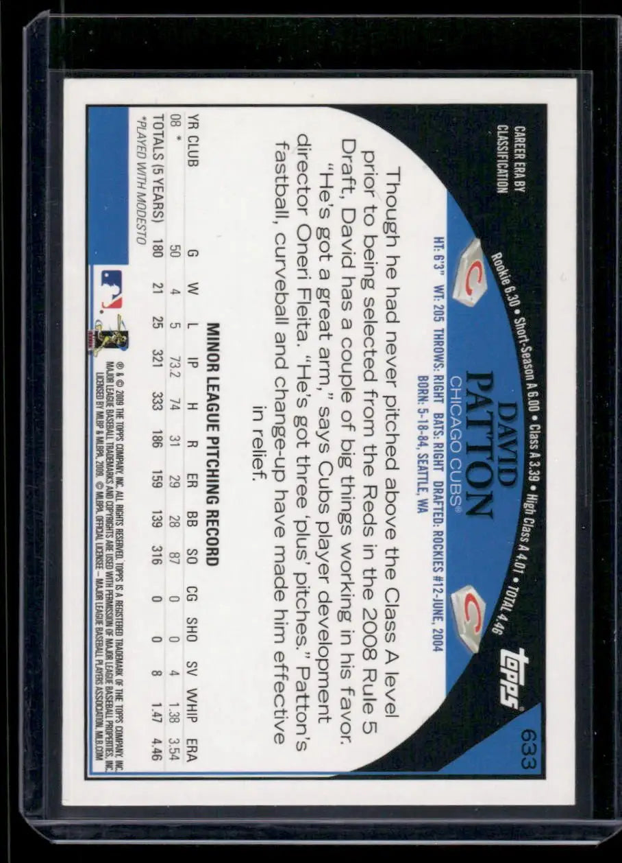 2009 Topps David Patton #633 Baseball - Baseball Card Single
