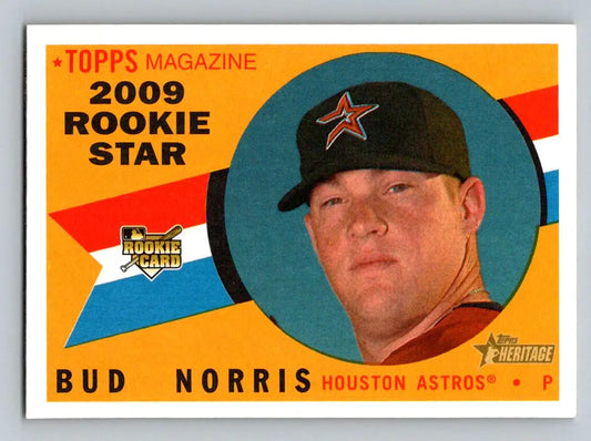 Bud Norris 2009 Topps Heritage #519 Rookie Baseball Card Houston Astros