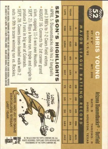 2009 Topps Heritage #52 Chris Young NM-MT Diamondbacks - Baseball Card Single