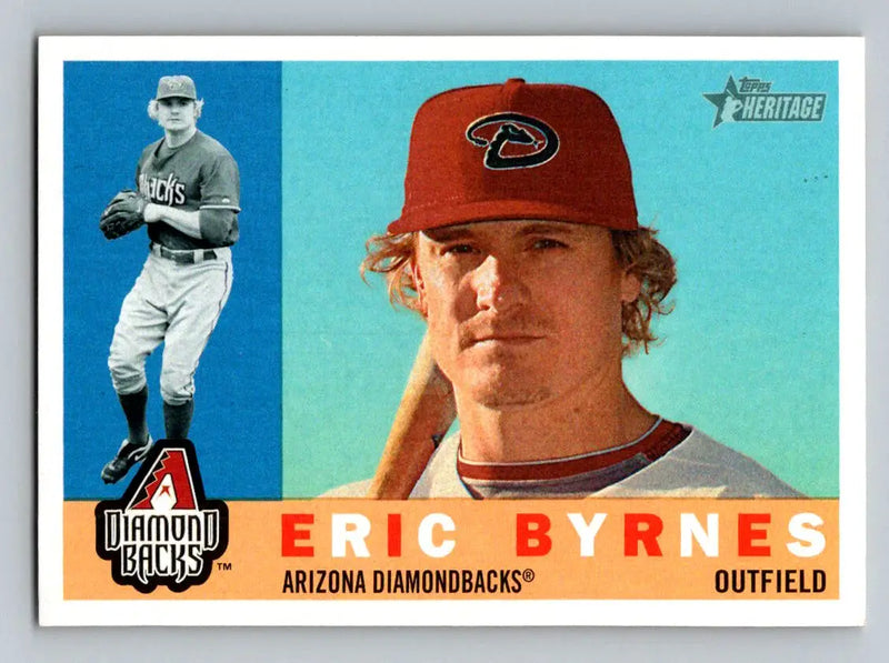 Eric Byrnes 2009 Topps Heritage #566 baseball card featuring Arizona Diamondbacks design