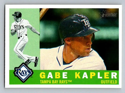 Gabe Kapler 2009 Topps Heritage #574 baseball card featuring Tampa Bay Rays