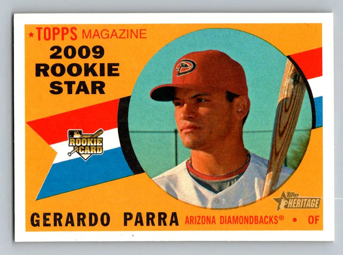 Gerardo Parra 2009 Topps Heritage #578 baseball card Arizona Diamondbacks rookie