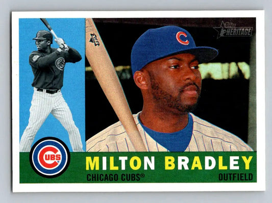 Milton Bradley 2009 Topps Heritage #646 Chicago Cubs baseball card display image