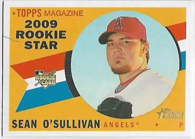 Sean O’Sullivan 2009 Topps Heritage rookie baseball card with original gloss near mint