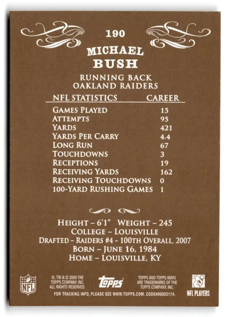 2009 Topps Mayo #190 Michael Bush - Football Card Single