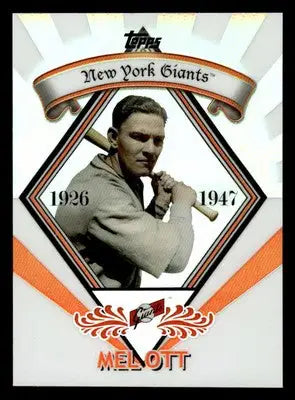 2009 Topps #PR-11 Mel Ott Legends Chrome Platinum Refractor - Baseball Card Single
