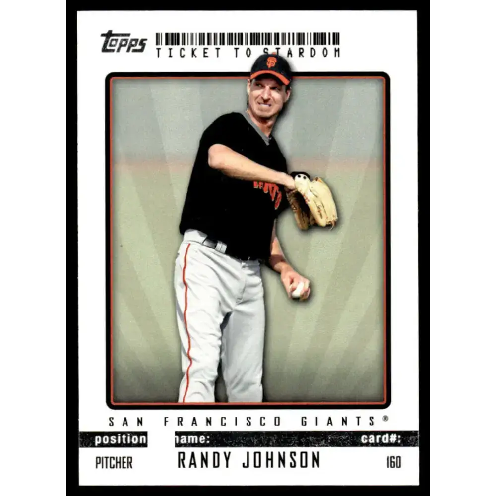 2009 Topps Ticket to Stardom #160 Randy Johnson EX/NM San Francisco Giants Baseball Card - Baseball Card Single