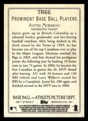 2009 Topps #TR66 Justin Morneau Turkey Red - Baseball Card Single