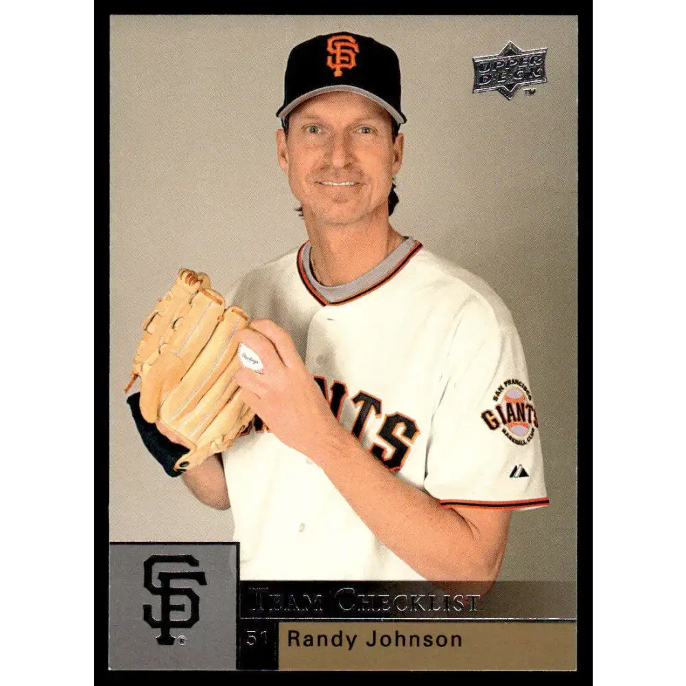 2009 Upper Deck #985 Randy Johnson EX/NM San Francisco Giants Baseball Card - Baseball Card Single