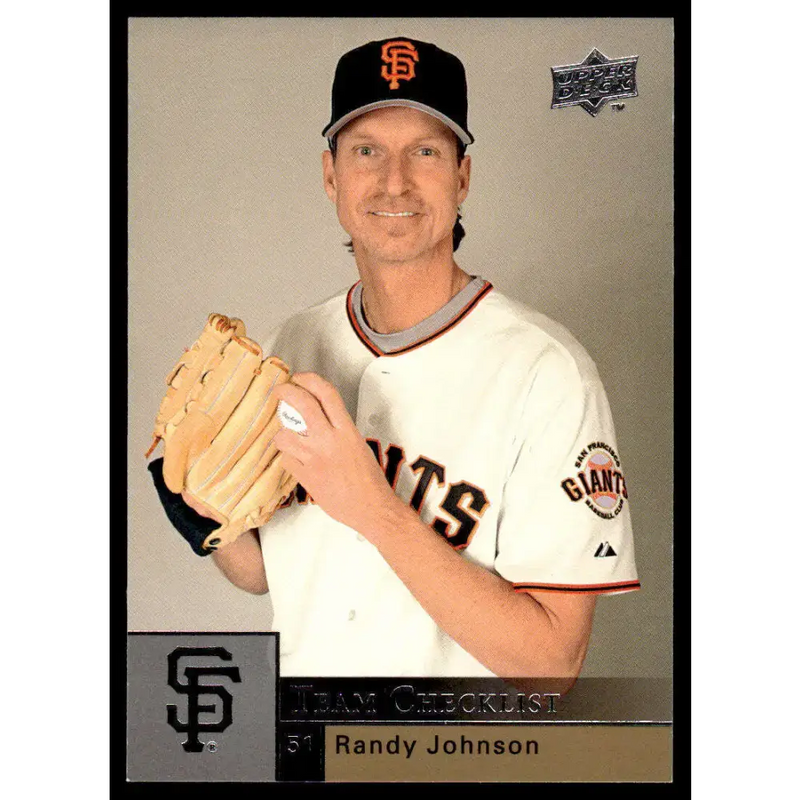 2009 Upper Deck #985 Randy Johnson EX/NM San Francisco Giants Baseball Card - Baseball Card Single
