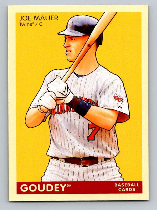 Joe Mauer Upper Deck Goudey baseball card from the 2009 Minnesota Twins collection