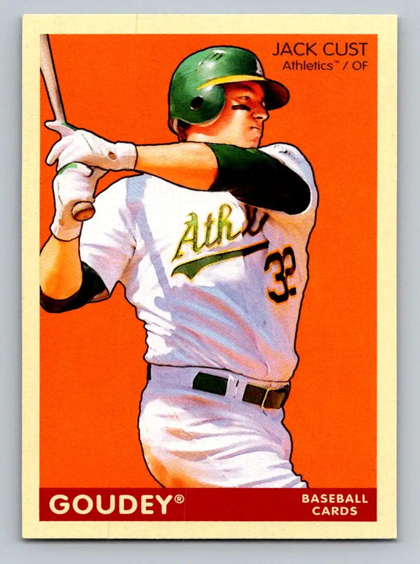 Baseball card of Jack Cust from Upper Deck Goudey, 2009 Oakland Athletics collectible