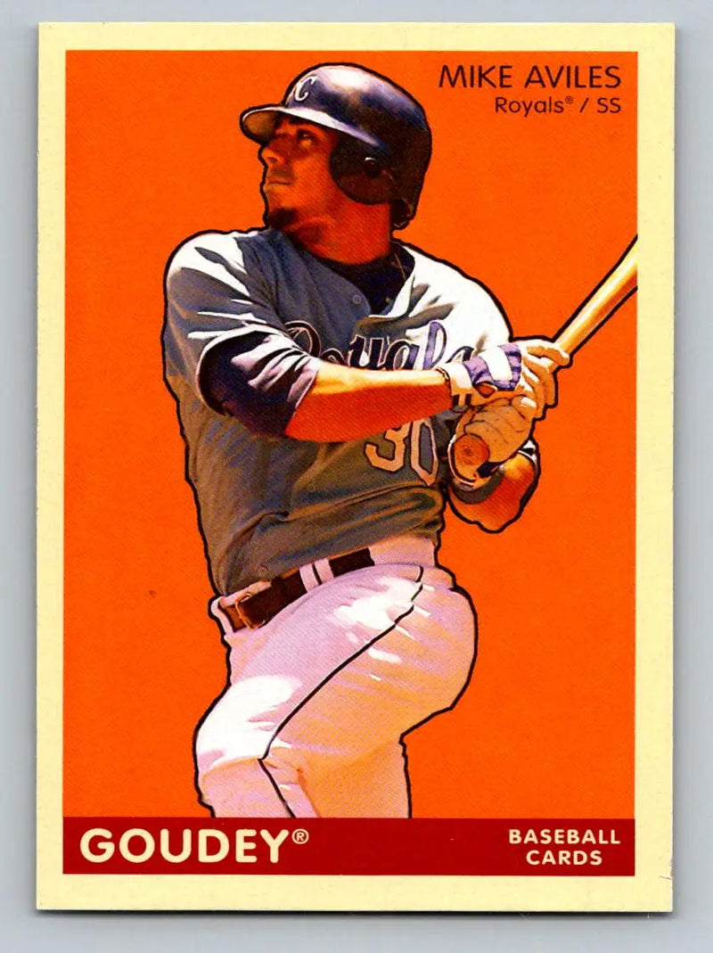 Baseball card of Mike Aviles from 2009 Upper Deck Goudey #192 Kansas City Royals