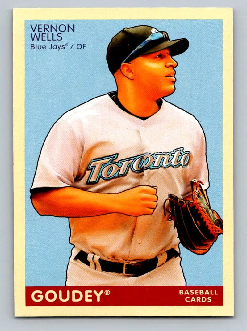 2009 Upper Deck Goudey #195 Vernon Wells baseball card for Toronto Blue Jays fans
