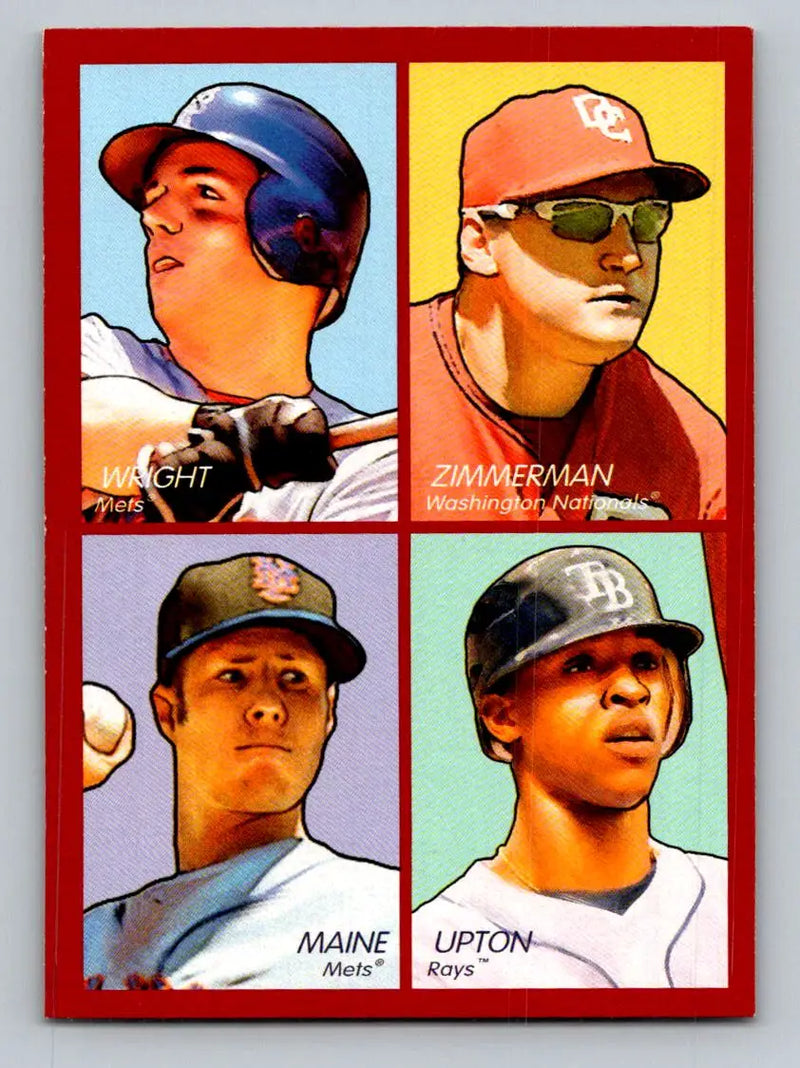 Baseball card featuring player portraits from Upper Deck Goudey 4-in-1 set