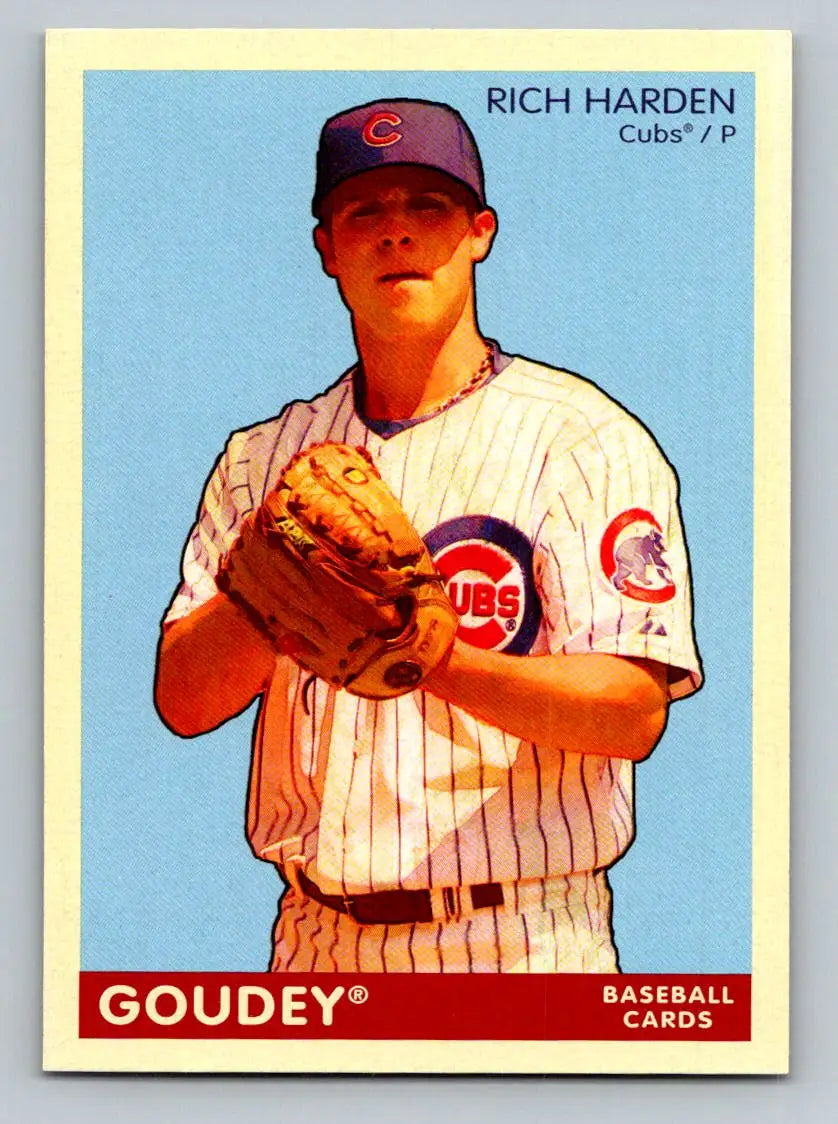 Rich Harden baseball card from 2009 Upper Deck Goudey #43 featuring Chicago Cubs