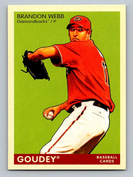 Brandon Webb baseball card from 2009 Upper Deck Goudey featuring Arizona Diamondbacks