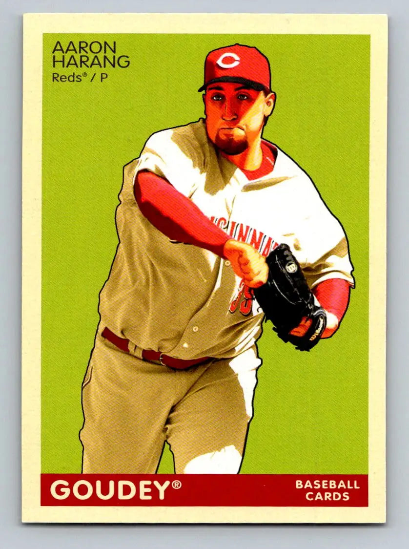 2009 Upper Deck Goudey #57 Aaron Harang Cincinnati Reds baseball card display