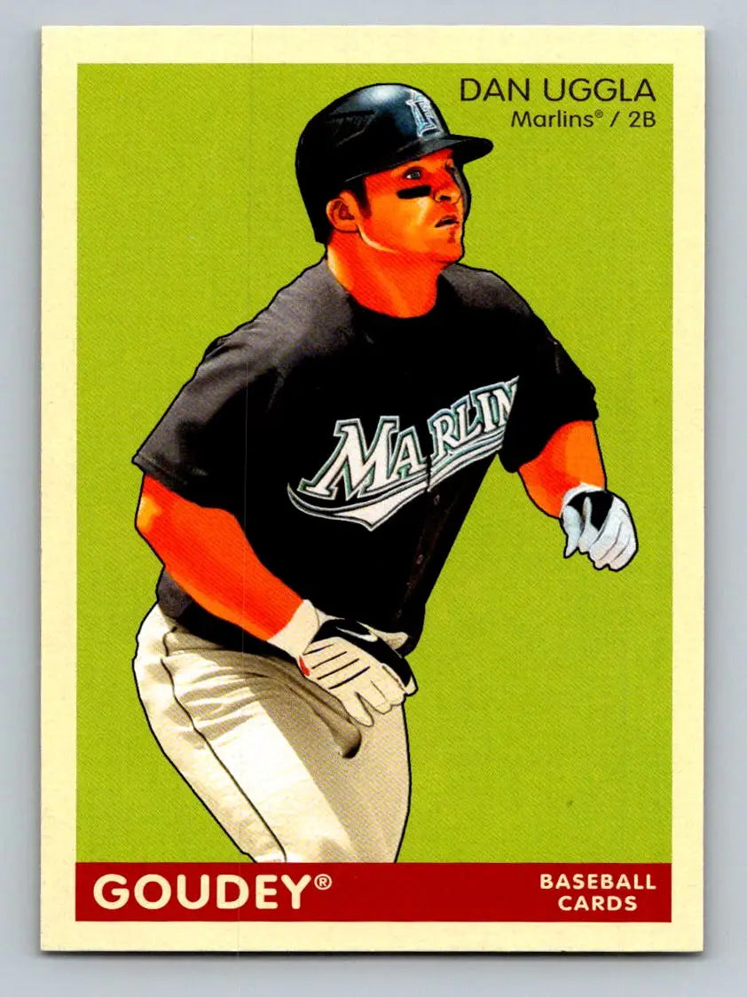 2009 Upper Deck Goudey #77 Dan Uggla Florida Marlins baseball card for collectors