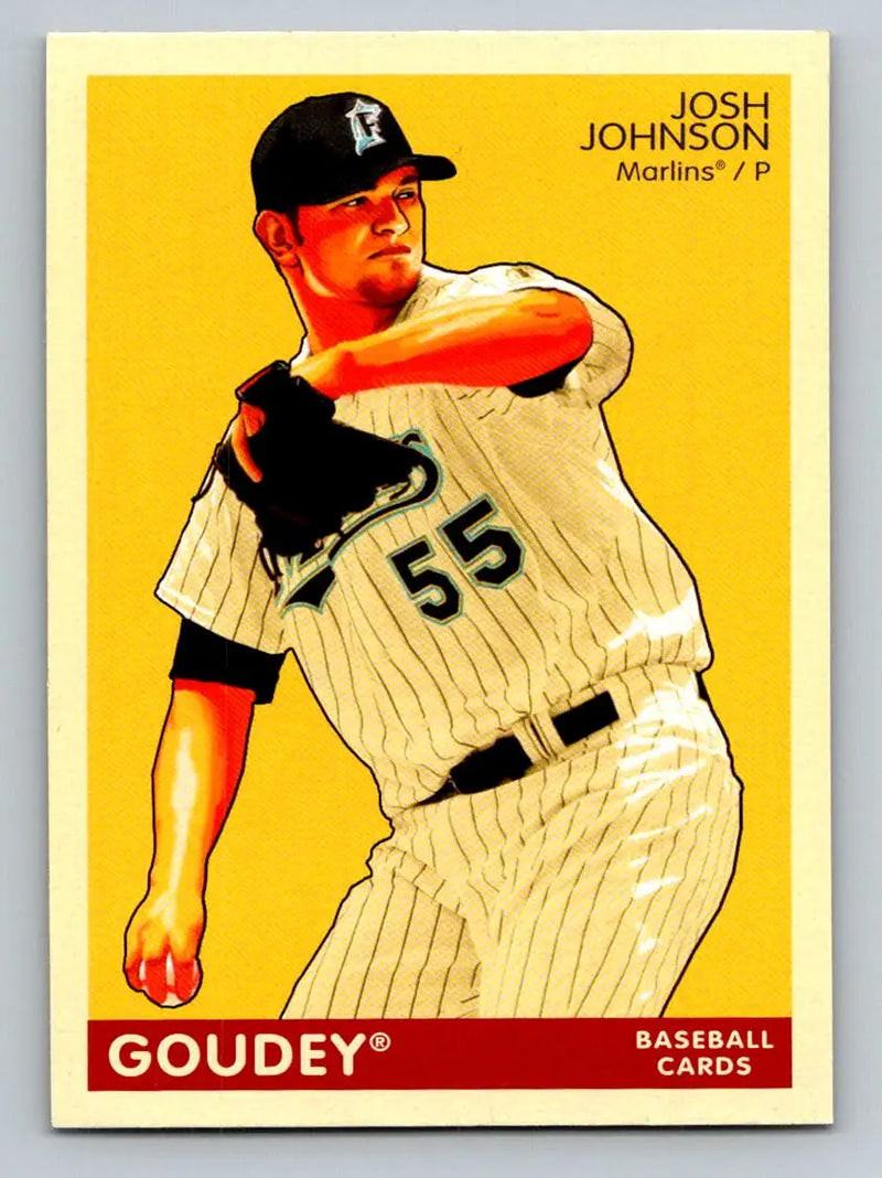 Baseball card of Josh Johnson from 2009 Upper Deck Goudey #78 Florida Marlins