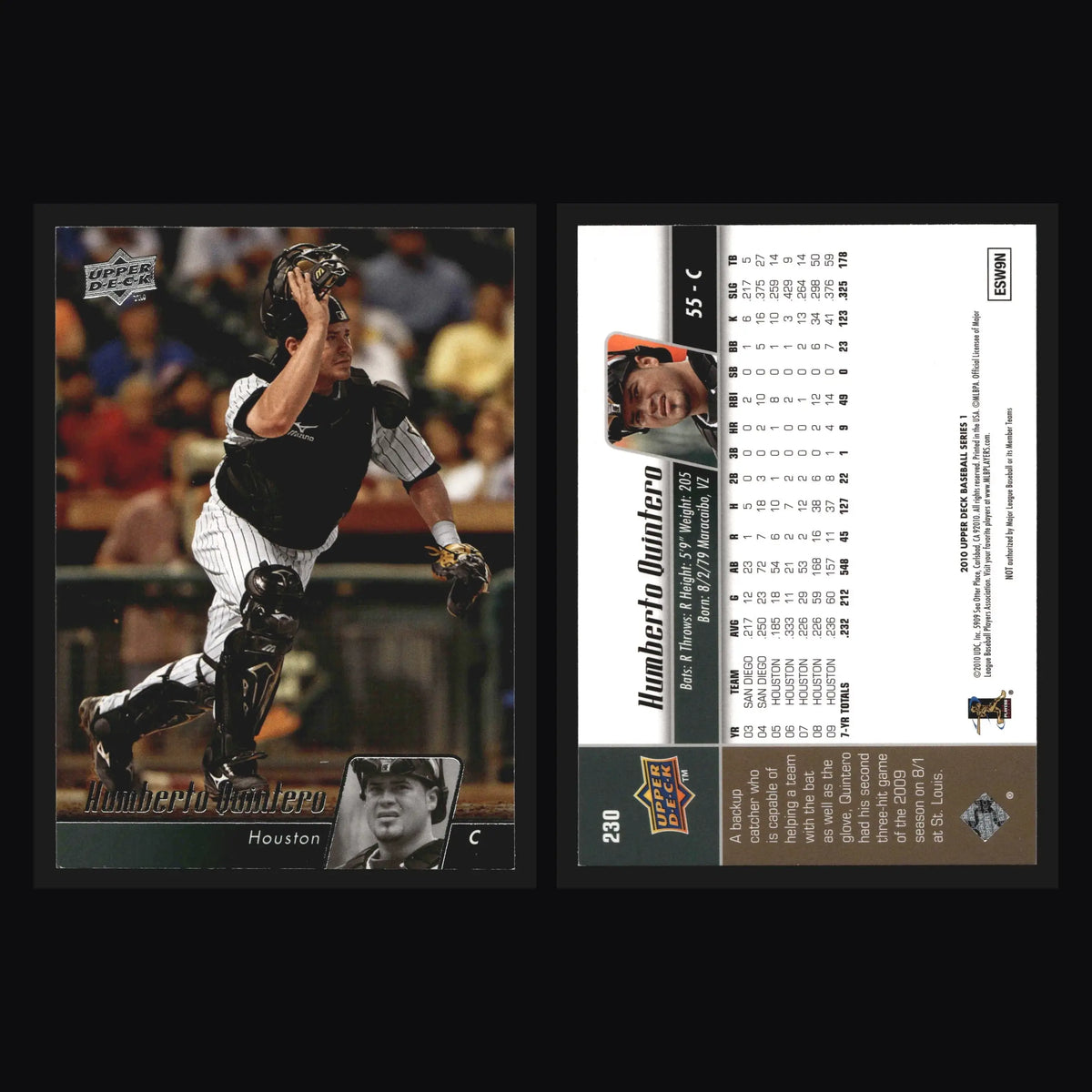 2009 Upper Deck Humberto Quintero #230 Houston Astros - Baseball Card Single