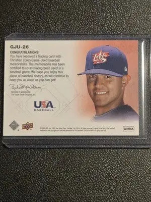 2009 Upper Deck Signature Stars Christian Colon USA Star Prospects Jerseys - Baseball Card Single