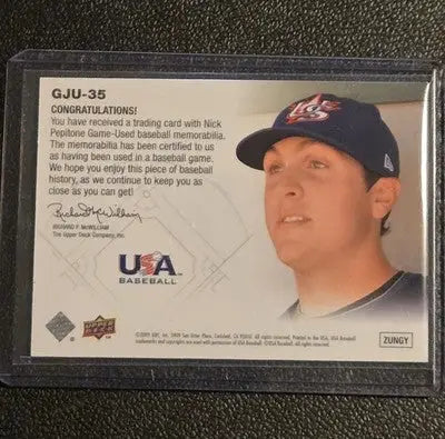 2009 Upper Deck Signature Stars #GJU-35 Nick Pepitone USA Star Prospects Jerseys - Baseball Card Single