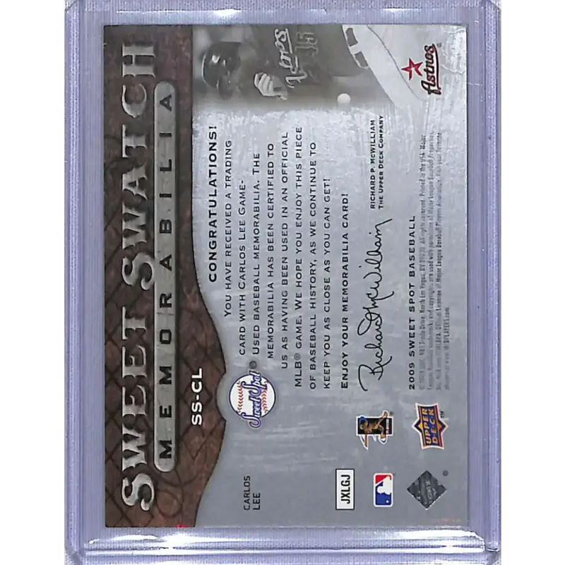 2009 Upper Deck Sweet Spot #SS-CL Carlos Lee Swatches NM-MT Baseball Card - Baseball Card Single