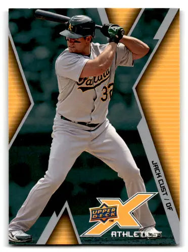 Original gloss baseball card featuring Jack Cust from 2009 Upper Deck X Athletics