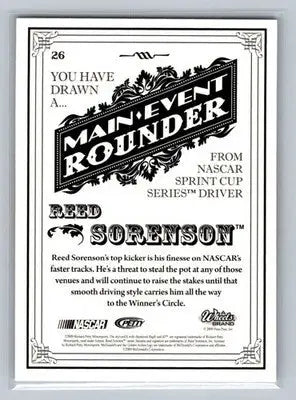 2009 Wheels Main Event #26 Reed Sorenson Richard Petty Motorsports - Racing Card Single