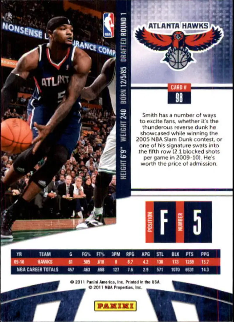 2010-11 Panini Absolute #98 Josh Smith NM Near Mint Hawks ID:24889 - Basketball Card Single