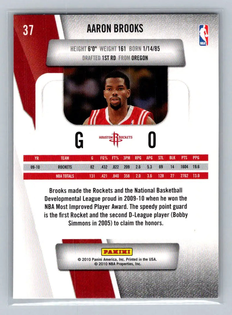 2010-11 Panini Prestige #37 Aaron Brooks Houston Rockets - Basketball Card Single