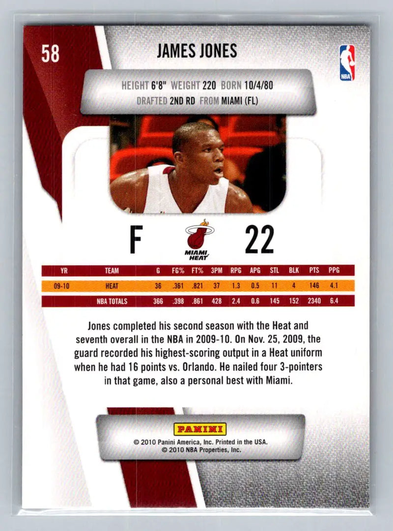 2010-11 Panini Prestige #58 James Jones Miami Heat - Basketball Card Single