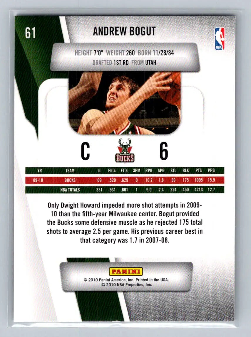 2010-11 Panini Prestige #61 Andrew Bogut Milwaukee Bucks - Basketball Card Single