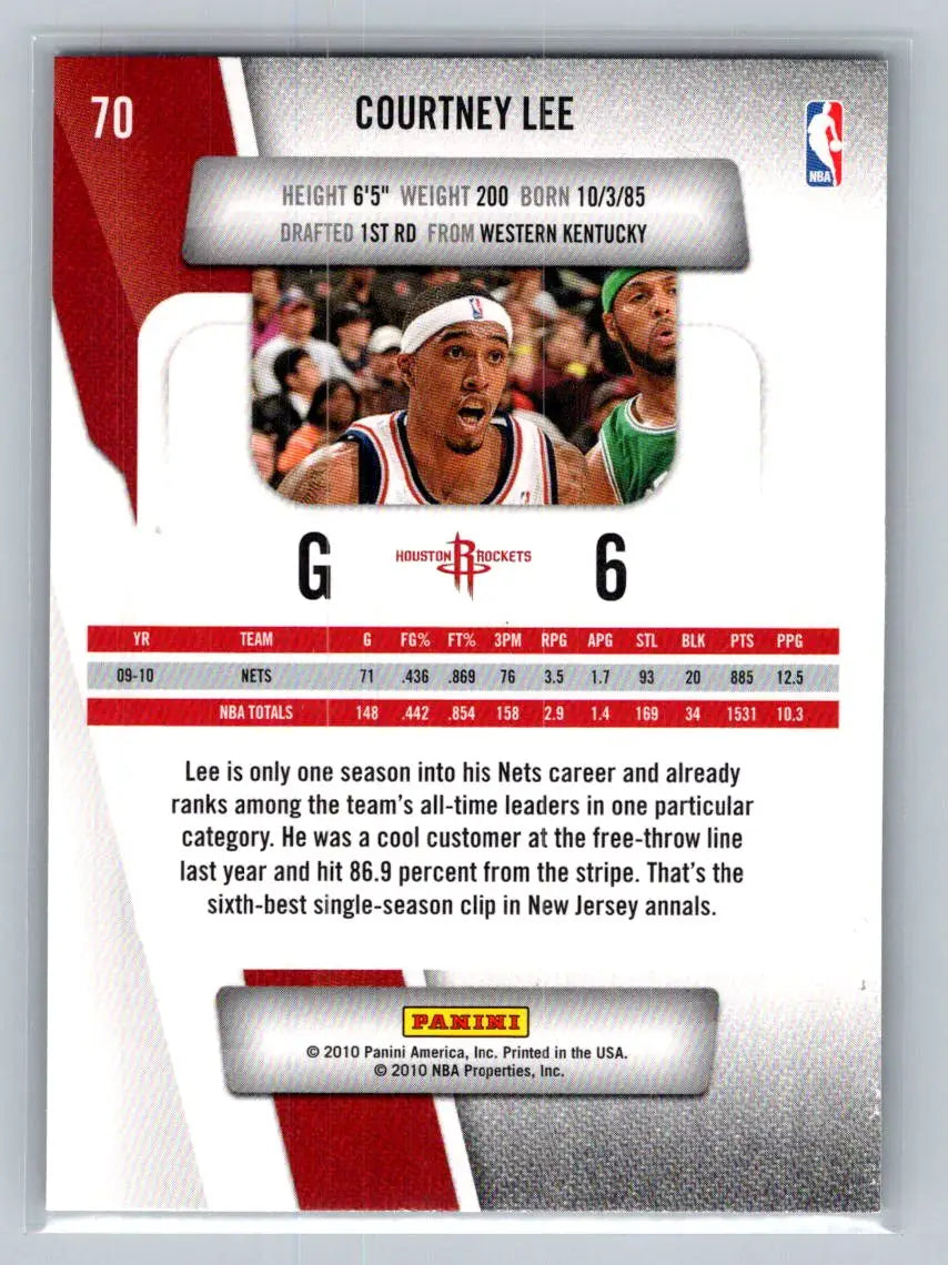 2010-11 Panini Prestige #70 Courtney Lee Houston Rockets - Basketball Card Single