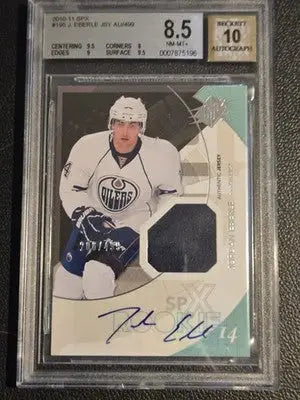 2010-11 SPx #195 Jordan Eberle BGS 8.5 / 10 auto #/499 RC - Hockey Card Single