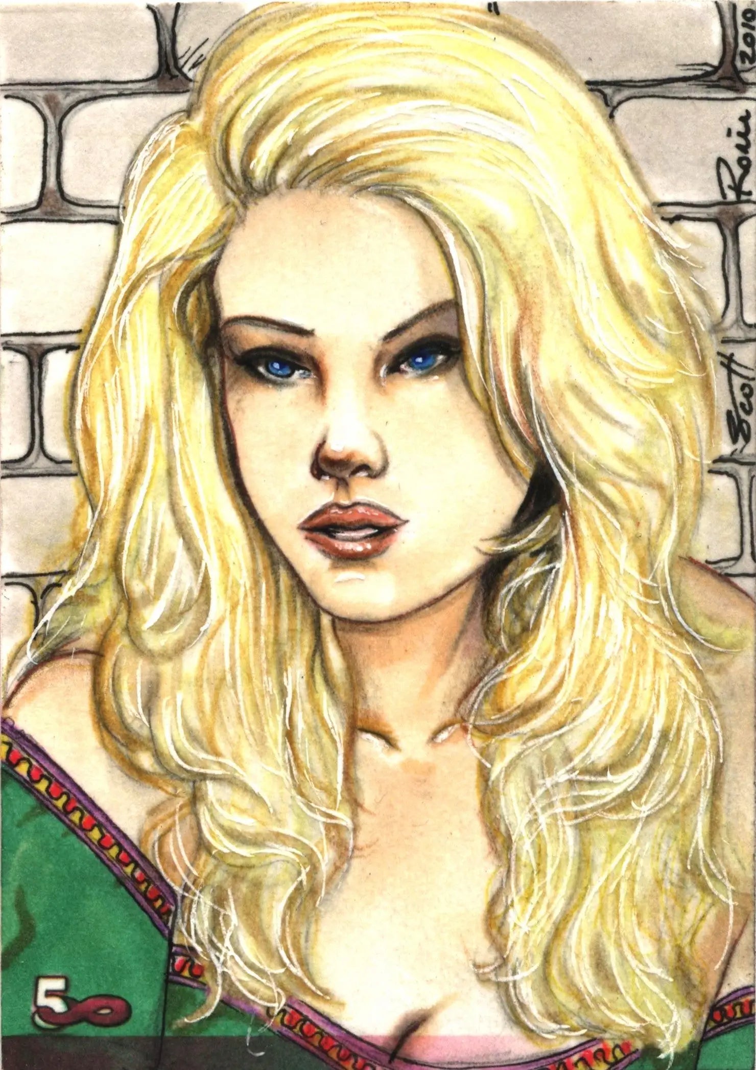 2010 5finity The Female Persuasion Lady Death Sketch Card by Scott Rorie - Non-Sports Card Single